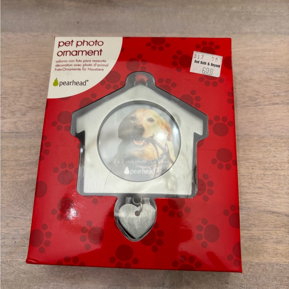 Pearhead Silver Pet Photo Ornament Christmas 🎄‎